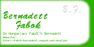 bernadett fabok business card